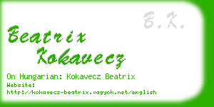 beatrix kokavecz business card